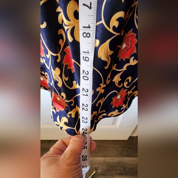 1980's Frederick's of Hollywood‎ Dark Blue Floral Slip PJ Size S - Picture 8 of 8